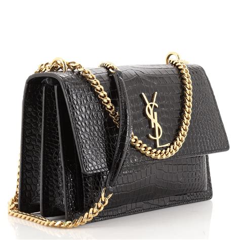 ysl sunset croc crossbody|st laurent sunset crossbody bag.